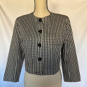 Vintage Alan Austin Checked Cropped Balzer Jacket Size 36